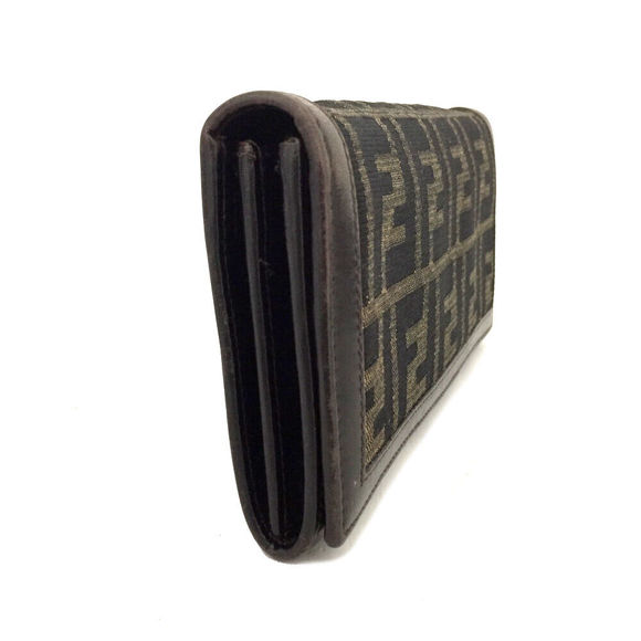 Fendi Zucca Canvas Leather Bifold Long #89078F81 - Picture 2 of 8
